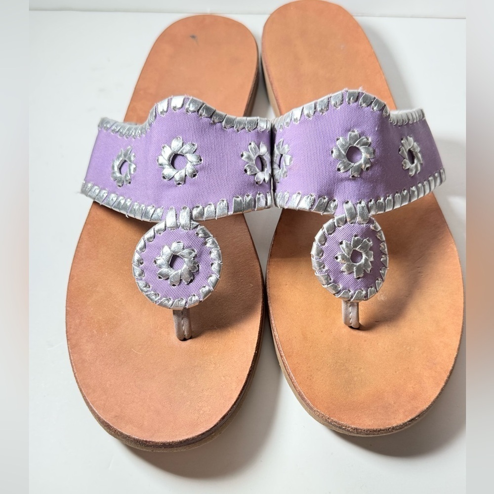 Jack Rogers Lavender and Tan Sandals